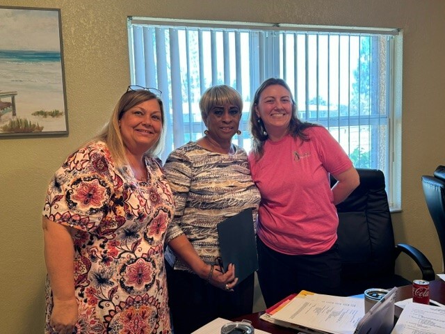 Ms. Becky Sue (AHA Executive Director, Ms. Juanita, (Admin Office Manager), and Ms. Jessica Wilkes (AHA Board Chairwoman).