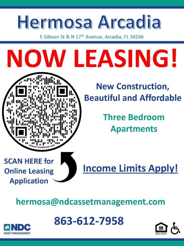 Now Leasing flyer, the information on this flyer is in the text above. 